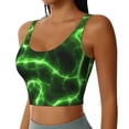 thumbnail image 2 of Balery Green Lightning Sujetadores deportivos con espalda cruzada para mujer, acolchados, sin costuras, de alto impacto, ideales para yoga, gimnasio, entrenamiento y fitness.-, 2 of 8