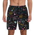 thumbnail image 3 of Uemuo I love you Mom Pattern Mens Swim Trunks Quick Dry Board Shorts with Mesh Lining, Stretch Beach Shorts Quick Dry No-Chafing Board Shorts-3X-Large, 3 of 9