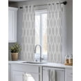 thumbnail image 5 of Grey Moroccan Sheer Curtains 54 Inch Length 2 Panels Set for Living Room/Bedroom, Vintage Ethnic Abstract Geometric Stripes Kitchen Curtains Grommet Semi-Sheer Curtains Window Treatments 42"x54"x2, 5 of 7