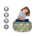 thumbnail image 2 of Bacon Storage Toy Bag Chair, Sketch American Breakfast Menu with Strawberry Marmelade Croissant Banana and Coffee, Stuffed Animal Organizer Washable Bag, Small Size, Multicolor, by Ambesonne, 2 of 3