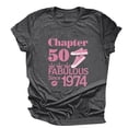 thumbnail image 4 of Cathalem T-Shirts d'Été pour Femmes, Col Rond à Volants, Coupe Ample, Gris Foncé TG, 4 of 5