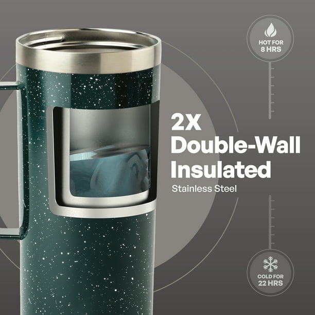 TAL 20oz Stainless Steel Mountaineer Travel Mug, Teal Speckle
