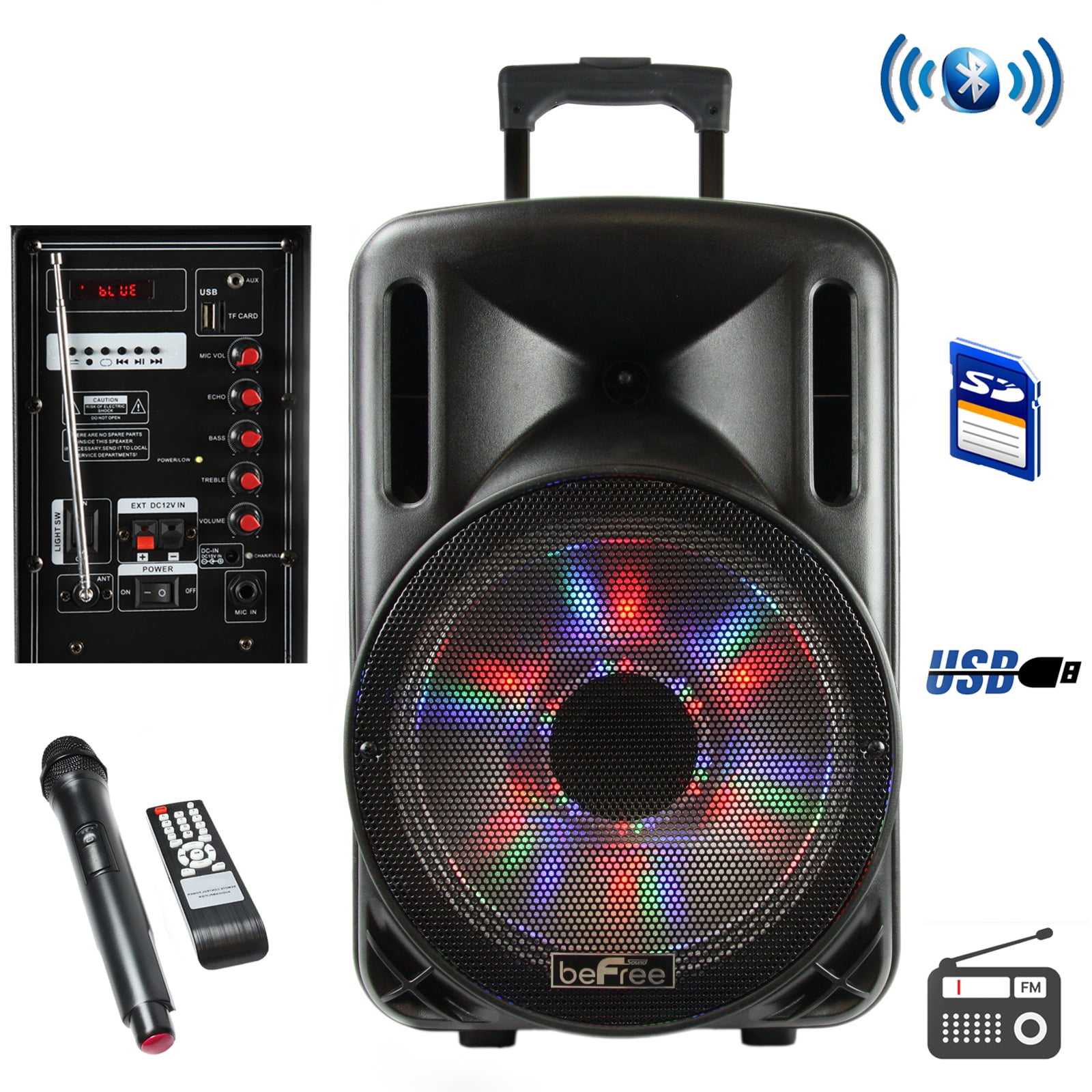 portable speaker with lights