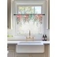 thumbnail image 3 of Sheer Curtains 45 Inch Length, Floral Leaves Semi Sheer Curtains Light Filtering Window Treatment, Summer Botanical Weeping Watercolor Privacy Voile Drapes for Living Room Bedroom 52x45 Inch, 3 of 7