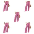 thumbnail image 3 of Pantalones Sonducket Mujer verano primavera Casual pierna ancha estirable Rosa XXL, 3 of 6