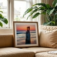 thumbnail image 2 of Suncrack - Bulgaria Photography Sunset Beach Seascape Ocean Coastal Nature Waves Oak Framed Wall Art Print 10 x 10 inches, 2 of 8