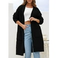 thumbnail image 3 of PRETTYGARDEN Fall Long Sleeve Cardigan Sweaters for Women Trendy Winter Open Front Loose Knitted Cardigans with Pockets, 3 of 8