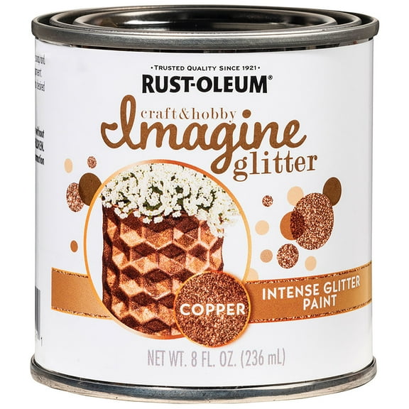Rust-Oleum Imagine Glitter Copper Water-Based Glitter Paint Interior 8 oz