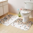 thumbnail image 2 of Orange Geometric Bath Mat 3 Piece Bathroom Rug Set, Abstract Plaid Colorful Grid Texture Non Slip Bath Rug Contour Mat and Toilet Lid Cover, Absorbent Shower Mats Soft Bath Rugs and Mats Sets, 2 of 8