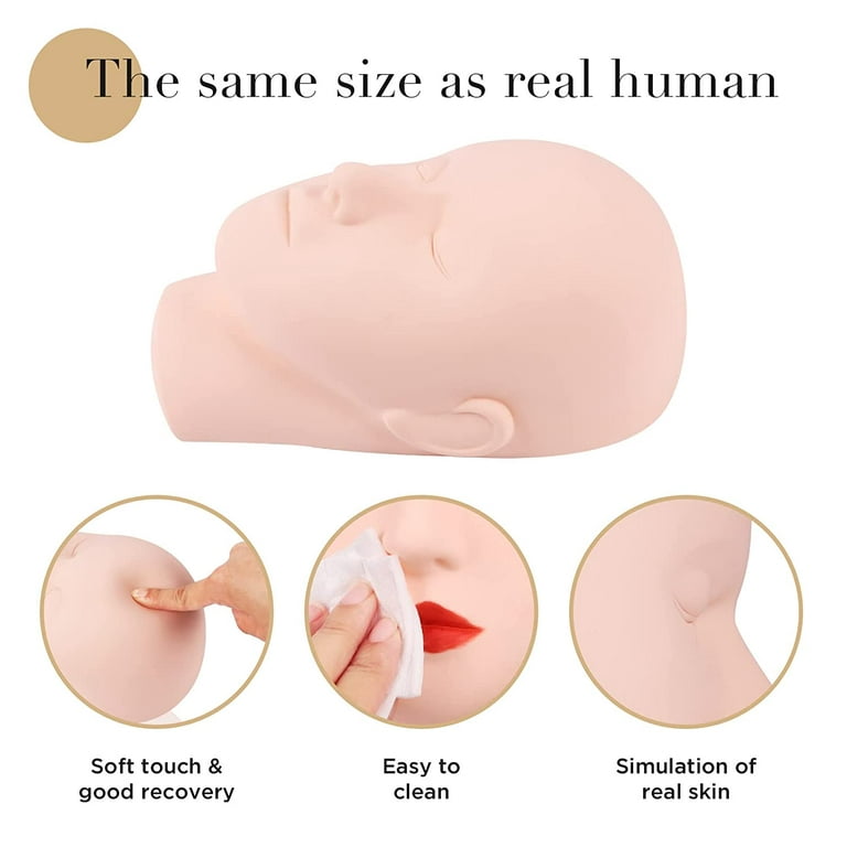 Practice Training Head Soft Rubber Cosmetology Mannequin For Eyelashes  Makeup