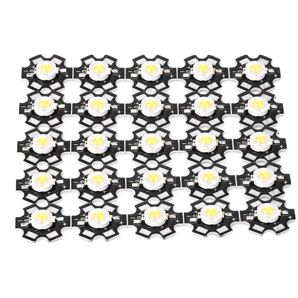 25 uds alto brillo integrado Chip fuente de luz LED grano foco bombilla blanca 20000-25000K