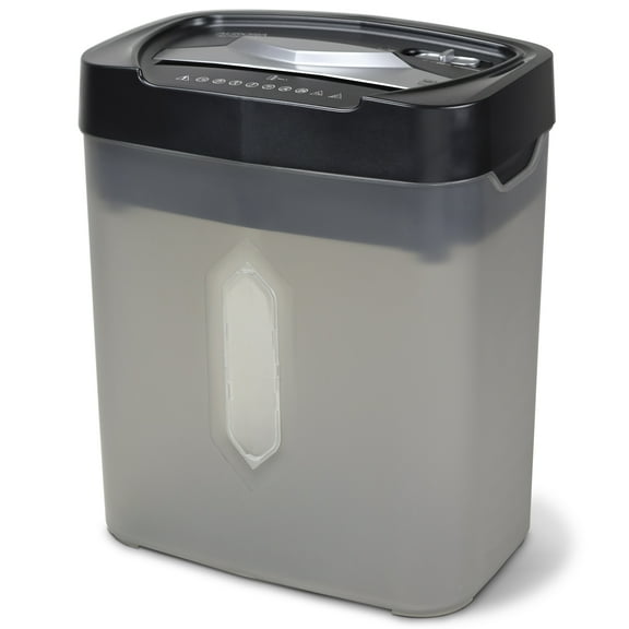 Aurora GB Anti-Jam 12-Sheet Crosscut Paper and Credit Card Paper Shredder 5.2-gallon Translucent Wastebasket , Black/Gray