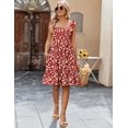 thumbnail image 4 of Zeagoo Womens Summer Dress Casual Ruffle Tiered Floral Square Neck Sundresses Beach Boho Mini A-line Dress 2025 with Pockets, 4 of 6