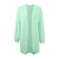 thumbnail image 7 of IROINNID Women's Mid-Length Cardigan Coat V-Neck Solid Color Long Sleeve Casual Long Cardigan Coat Sweater Outerwear, Green, 7 of 7