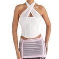 thumbnail image 1 of KelaJuan Women Summer Halterneck Tops Corset Mesh Bandage Backless Sleeveless Crop Tops Streetwear, 1 of 7