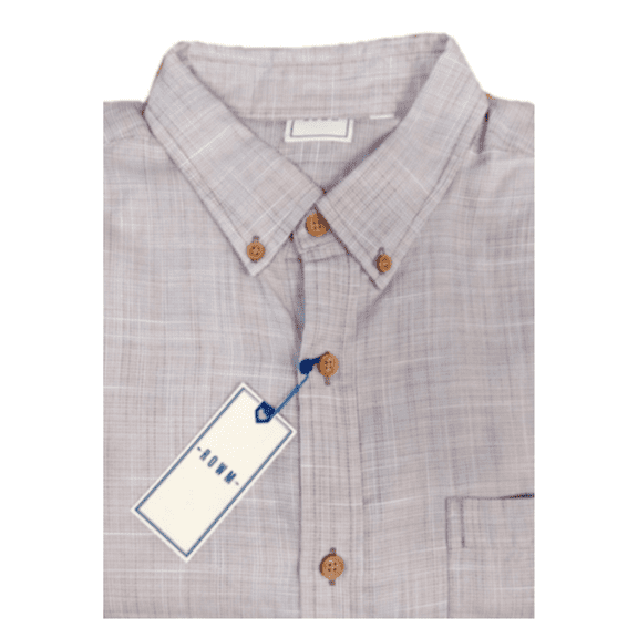 ROWM Men's Short Sleeve Herringbone Shirt Cotton Purple Size XL.