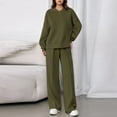 thumbnail image 6 of Sets for Women 2 Piece Lounge Sets Long Sleeve Sweatshirt and Pants Cozy Loungewear with Pockets Army Green L, 6 of 6