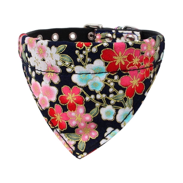 Methold Ajustable mascota perro cachorro gato cuello bufanda Bandana Collar pañuelo Accesorios Suministros para perros negro METRO