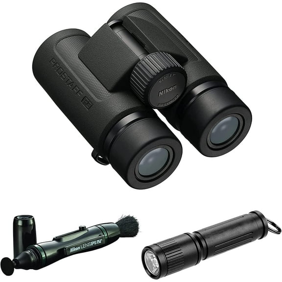 Nikon PROSTAFF P3 10x30 Binoculars With Lens Pen, & Flashlight Kit
