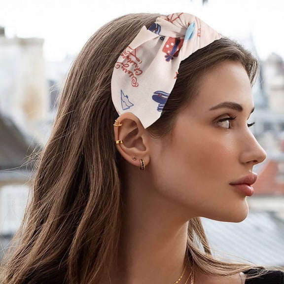 Christmas Knotted Headband for Women Holiday Wide Turban Hair Accessories Festive Hairband Seasonal Decorative Headpiece