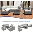 thumbnail image 6 of Garvee 7-Piece Outdoor Patio Furniture Set, All-Weather Rattan Sectional Sofa with Cushions & Glass Coffee Table, Modular Conversation Set for Garden, Backyard & Poolside, Grey and Light Grey, 6 of 8