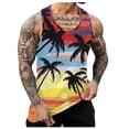 thumbnail image 1 of Mens Summer Surf Beach Tank Top Large Size Casual Breathable Sleeveless Top Loose Print Tank Top Man Shirt S, 1 of 5