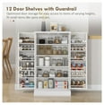thumbnail image 6 of Kitchen Pantry Cabinet, White Freestanding Food Storage Organizer with 5 Shelves & 12 Spice Rack, 6 of 9