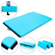 4'x6'x2" Gymnastics Mat PU Thick Folding Panel Gym Fitness Exercise Blue