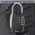 thumbnail image 5 of Lockbox Portable, Key Safe Storage Box Alloy, Realtor's Hanging 4 Digits Combination Lock box Waterproof, Metal Resettable Key Hider for Home, House Keys, Vacation Rentals-Black, 5 of 7
