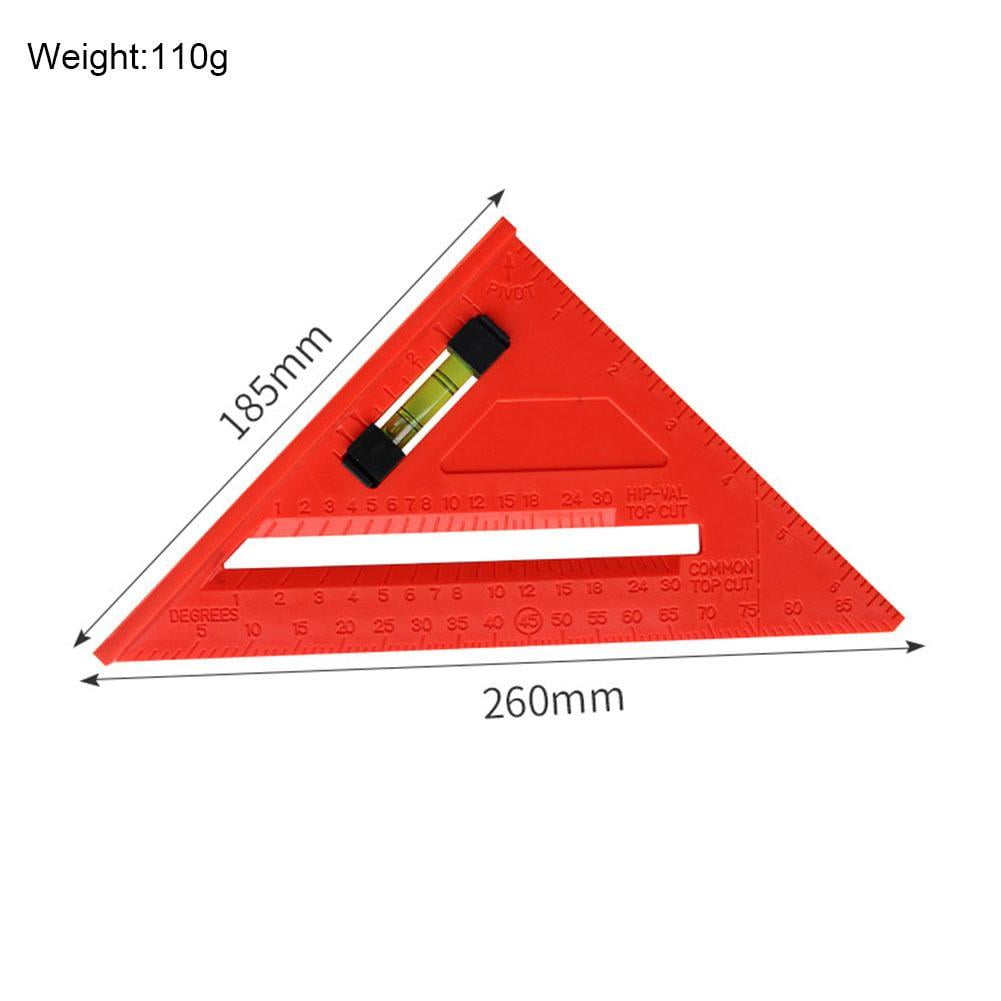 7'' Aluminum Alloy Speed Square Triangle Angle Protractor Guide Ruler 
