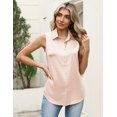 thumbnail image 4 of Zeagoo Satin Blouses for Women Silk Button Down Shirts Sleeveless Office Casual Tank Tops, 4 of 6
