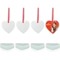 thumbnail image 1 of PYD Life 24 PCS Sublimation Ornament Blanks Glass 3 Inch Heart Shaped Ornament with Red Ribbon for DIY Crafting Personalized Home Christmas Decor Bulk, 1 of 6