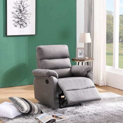 Overstuffed Fabric Recliner Chair Heavy Duty Manual Recliner Home