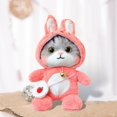 thumbnail image 6 of Cat Stuffed Animal Stuffed Toys Cushion Plush Plush Toy for Home - Light Red, 6 of 7