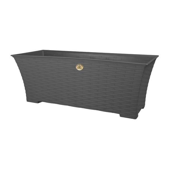 Maceta Plásticos La Ardilla Jardinera Rattán 60 x 16.8 cm Gris Nube