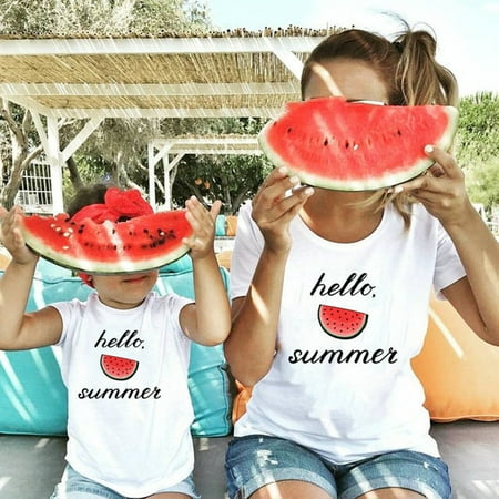 

Mommy and Me Clothes Family Matching Letter Print Short Sleeve T-Shirt Blouse Tops - White Child T Shirt 130