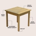 thumbnail image 2 of JONATHAN Y Archer 18.9" Modern Classic Square Slatted Solid Acacia Wood Indoor/Outdoor Adirondack Side Table, Light Teak, END6000T, 2 of 5