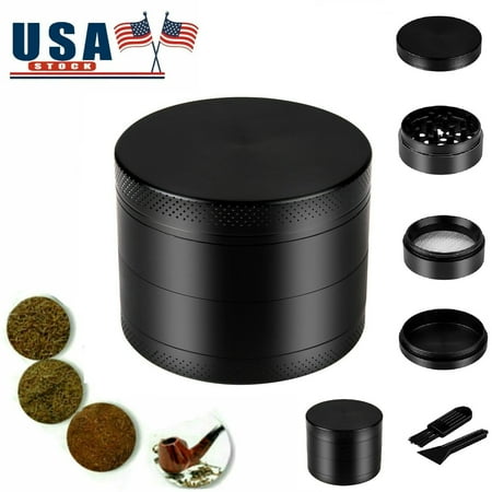 

4-layer 50mm Herb Metal Dry Herbal Herb Spice Tobacco Grinder Crusher ( Black)