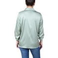 thumbnail image 3 of 3/4 Sleeve Roll Tab Satin Blouse, 3 of 3