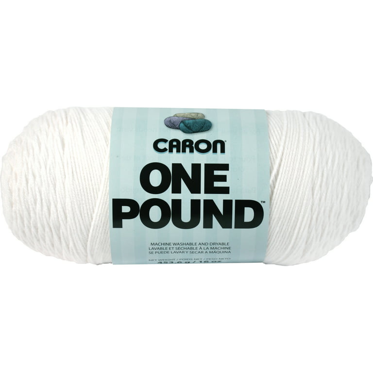 Caron One Pound Solids Yarn, 16oz, Gauge 4 Medium, 100% Acrylic - OffWhite-  For Crochet, Knitting & Crafting ( 1 Piece )