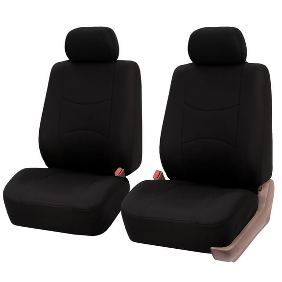 FH Group Universal Fit Black Cloth Car Seat Cover For Truck SUV Van - 2 Front Seats