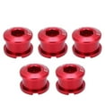 thumbnail image 1 of Juego de 5 tornillos y tuercas para platos de una sola cadena para bicicletas de montaña, de aleación de aluminio rojo, 1 of 8