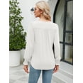 thumbnail image 7 of ZHENWEI Women's Fall Puff Long Sleeve Tunic Tops Pleated Crew Neck T-Shirts Casual Loose Blouse with Smocked Cuffs, 7 of 7
