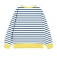 thumbnail image 3 of Fesfesfes Kids Striped Print Drop Shoulder Long Sleeve Crewneck Sweatshirt Casual Comfortable Pullover Top for Boys Girls Everyday Wear Soft Breathable Fabric(Blue,3-4 Years), 3 of 7