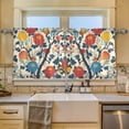 thumbnail image 2 of Yayeee Kitchen Curtains Tier Set of 2 Light Filtering 57"x36" Over Sink Window Panels, Vibrant Japanese Flowers, 2 of 7
