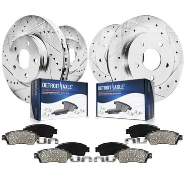 Detroit Axle - Brake Kit for 2011-2014 Subaru Impreza Legacy 2013 2014 Outback Forester 13-16 BRZ Replacement 11.54" Front & 11.26" Rear Drilled & Slotted Disc Brake Rotors Ceramic Brakes Pads