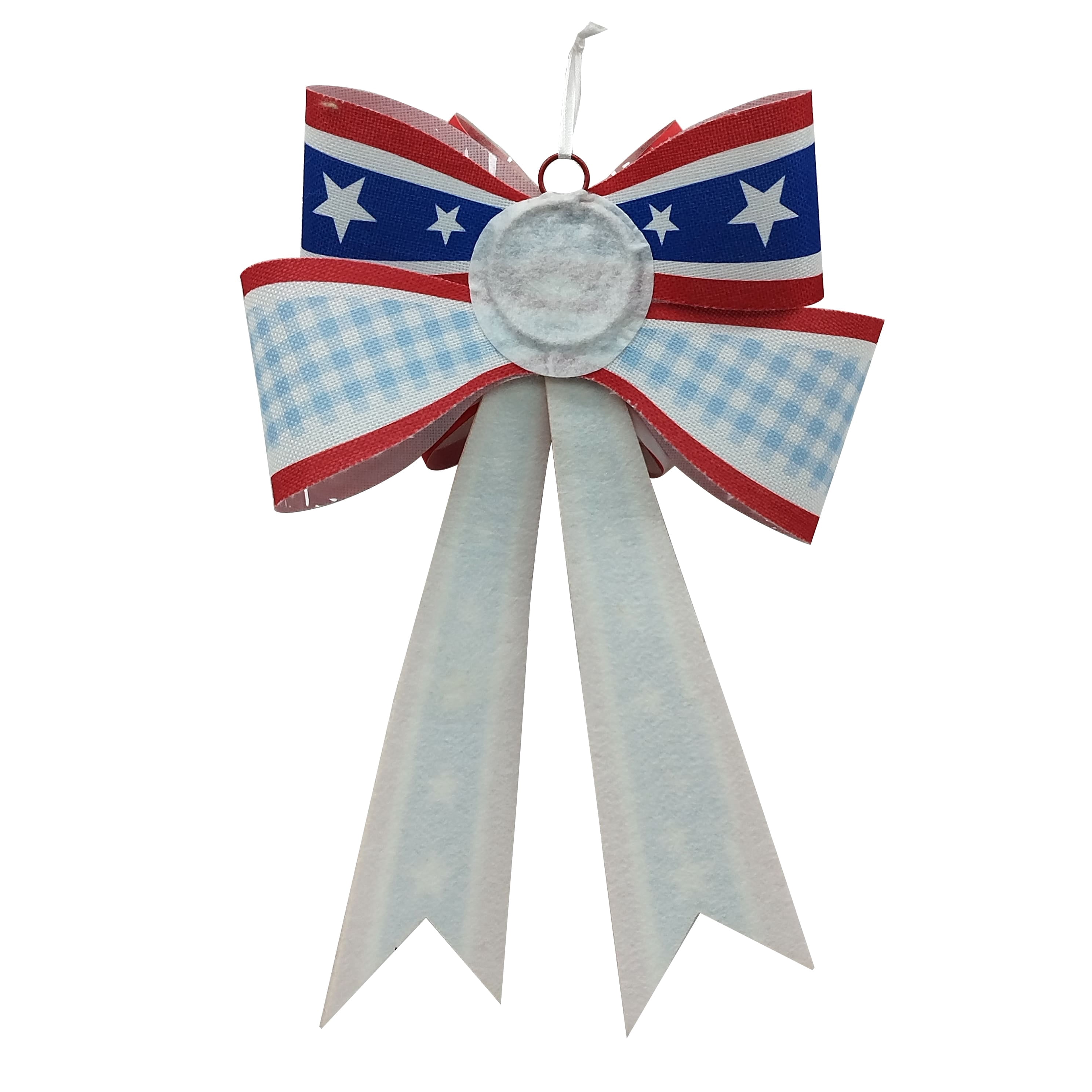 Celebrate It 16.5" Stars & Stripes Bow Wall Decor , Red, White, & Blue Party Supplies and Decorations for Memorial Day, Independence Day