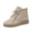 Beige, variant on EKVAHL Women's Lace‑Up Winter Ankle Booties, Faux Fur Lined Faux Suede Boots, Warm Platform Walking Boots For Cold Weather Outdoor Wear Brown