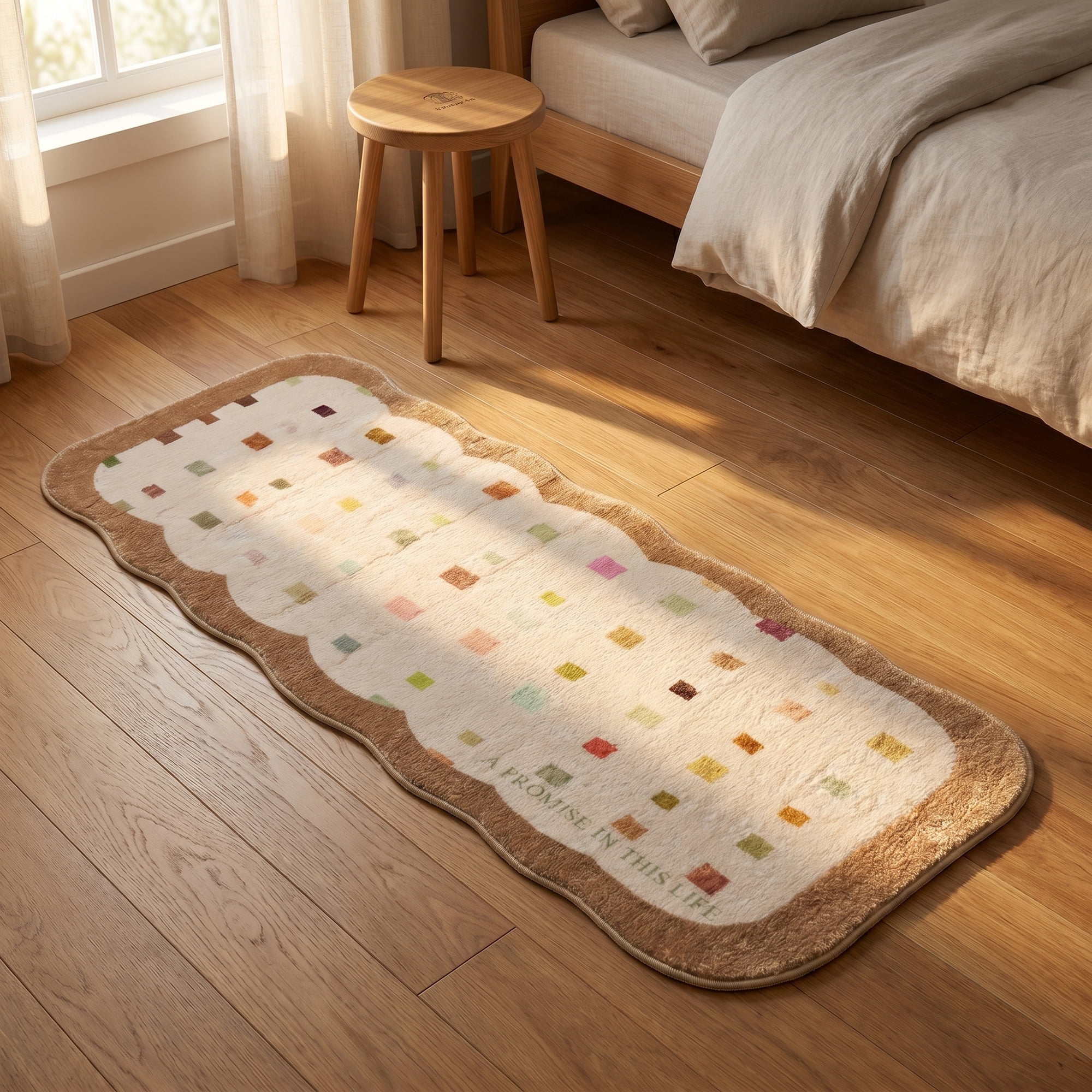 Unique Bargains Boho Kitchen Runner Rug Non Slip Machine Washable Brown 47" x 16"