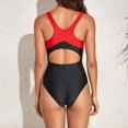 thumbnail image 5 of Xmarks Women's Athletic One Piece Swimsuits Color Block Racerback Swimwear Racing Training Sports Bathing Suit Tummy Control 1 Piece Swimsuit,M-2XL, 5 of 7